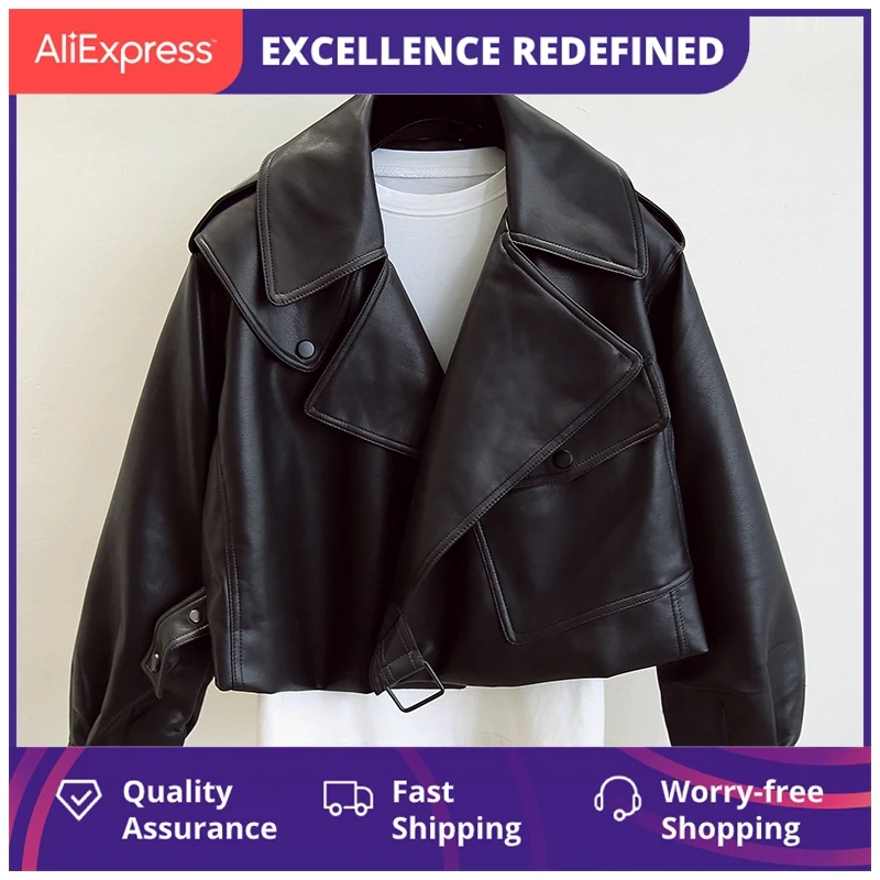 New Spring Women Faux Leather Jacket Biker Red White Coat Turndown Collar Pu Motorcycle Jackets Loose Streetwear Outerwear
New Spring Women Faux Leather Jacket Biker Red White Coat Turndown Collar Pu Motorcycle Jackets Loose Streetwear Outerwear