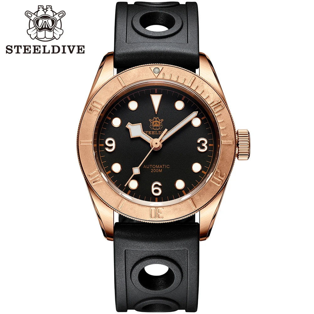 Steeldive SD1958S Men's Bronze Watch 41mm Black Dial Sapphire Crystal 200M Water Resistance NH35 Automatic Movement Men's Watch
Steeldive SD1958S Men's Bronze Watch 41mm Black Dial Sapphire Crystal 200M Water Resistance NH35 Automatic Movement Men's Watch