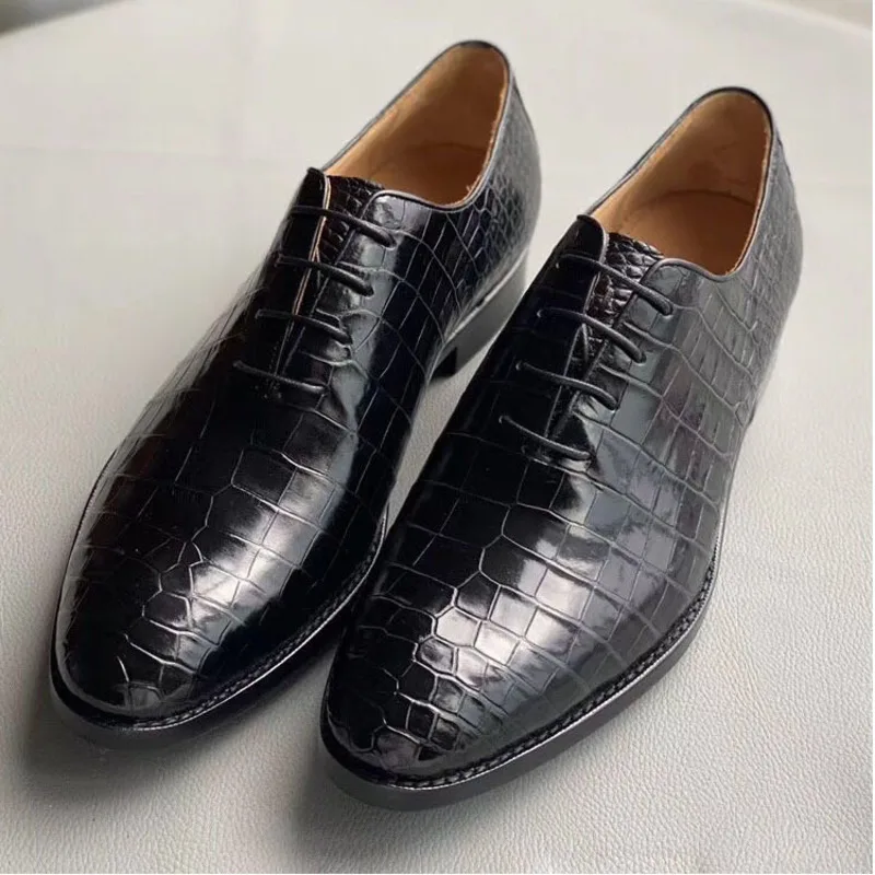 

New Thai crocodile belly men's fashion genuine leather formal dress italian shoes for luxury men office classic business trend