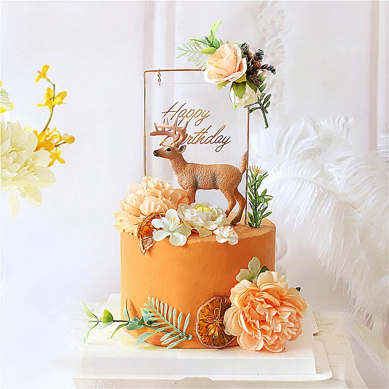 Sika Deer Elk Cake Toppers Decorations Happy Birthday Party Decoration for Baking Supplies Love Gifts Forest Style
Sika Deer Elk Cake Toppers Decorations Happy Birthday Party Decoration for Baking Supplies Love Gifts Forest Style