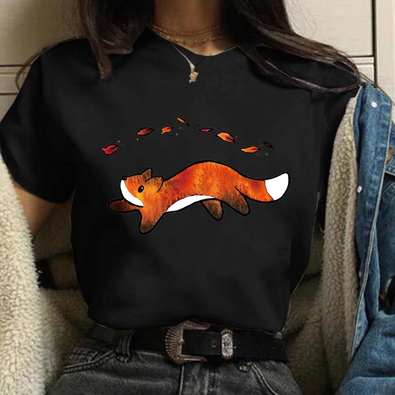 Women Clothing Tee-shirt Ladies Fox Printing Sweet Tshirt Summer Clothes Short Sleeve Tops Female Simple Tees T-Shirt
Women Clothing Tee-shirt Ladies Fox Printing Sweet Tshirt Summer Clothes Short Sleeve Tops Female Simple Tees T-Shirt
