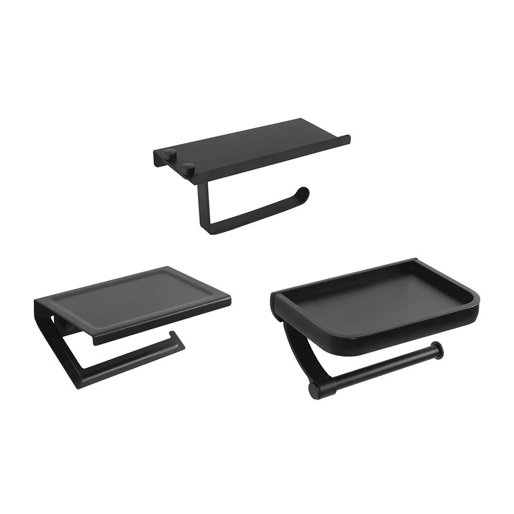 Drilling Wall Mounted Black Space Aluminum Material Accessories Phone Paper Roll Towel Holder Rack Bathroom Product Storage
Drilling Wall Mounted Black Space Aluminum Material Accessories Phone Paper Roll Towel Holder Rack Bathroom Product Storage
