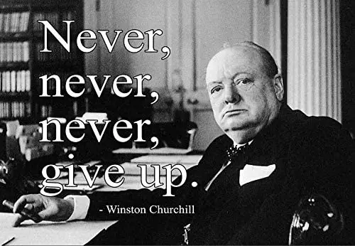 

Inspirational Winston Churchill Quote Never Give Up Vintage Retro Vintage Tin Sign Metal Sign 8X12 Inches