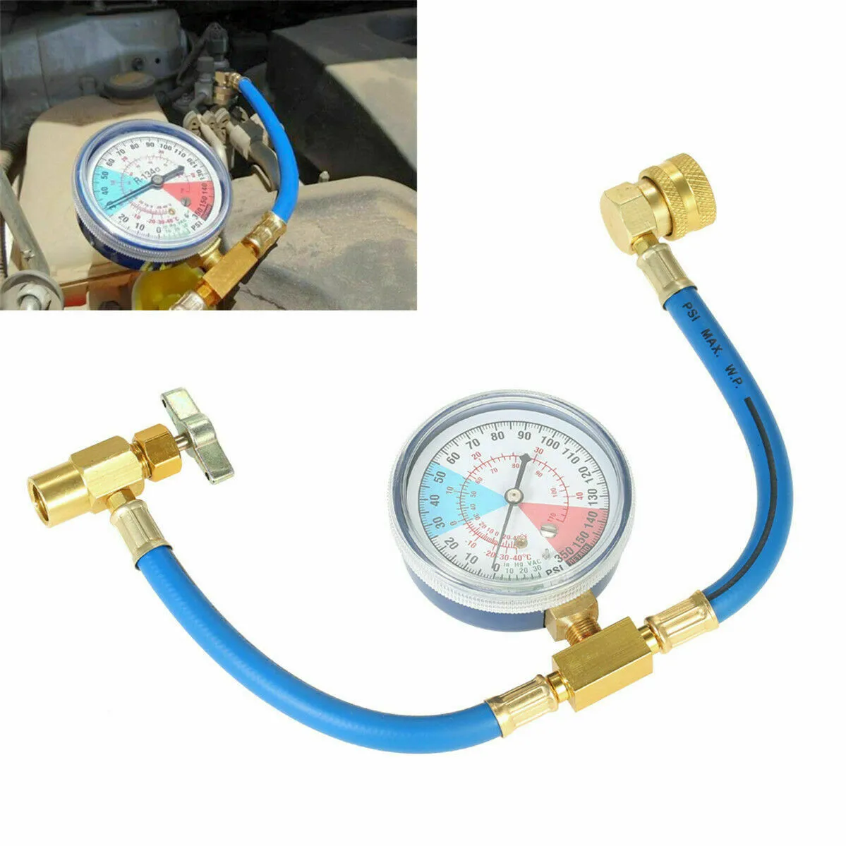 250PSI Recharge Measuring Hose Gauge Car Vehicle Air Conditioning Refrigerant Recharge A/C R134a Hose Gas Gauge Car Tools
250PSI Recharge Measuring Hose Gauge Car Vehicle Air Conditioning Refrigerant Recharge A/C R134a Hose Gas Gauge Car Tools
