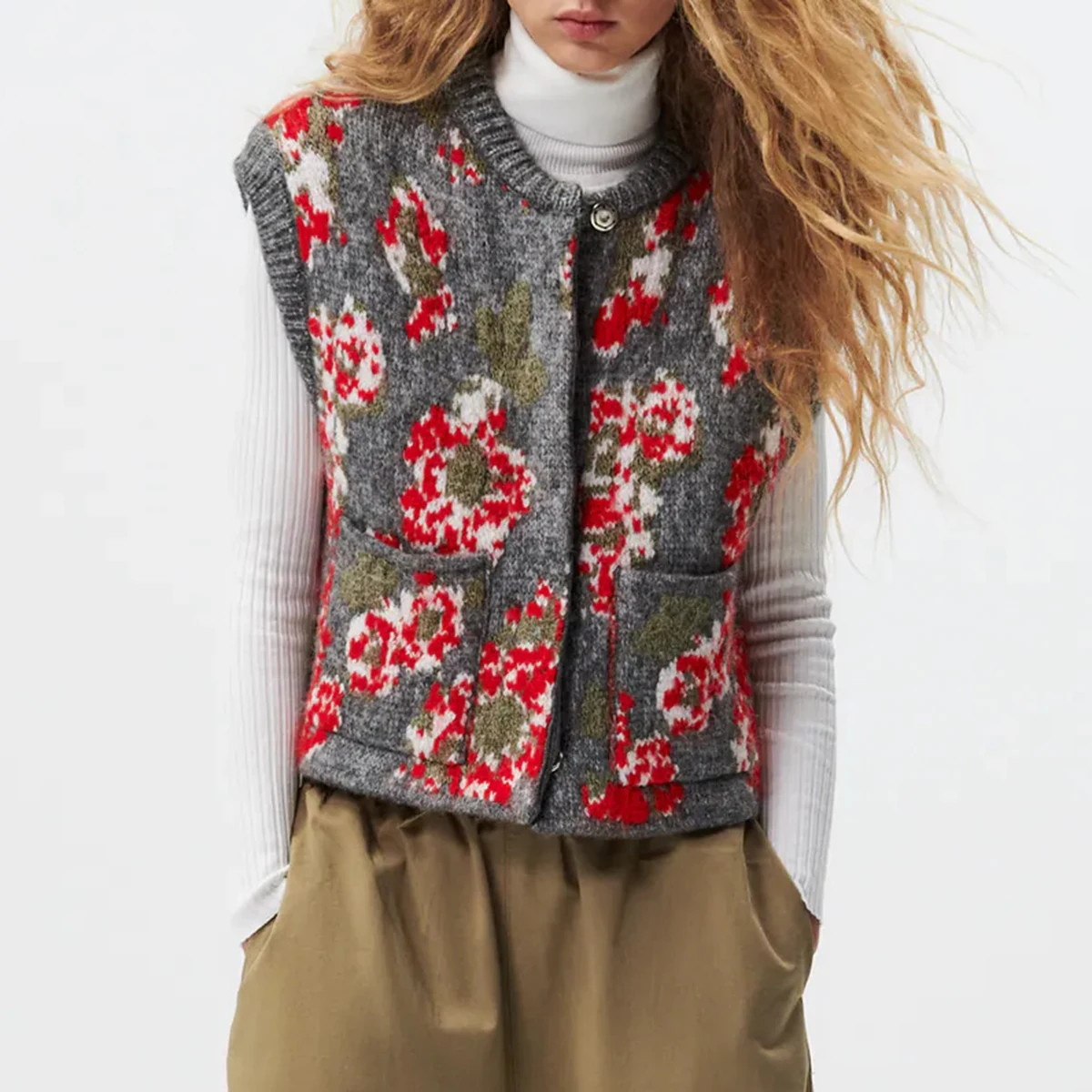 Jastie Women's Sweaters Autumn Boho Round Neck Sleeveless Single-Breasted Pockets Knitted Tank Tops 2021
Jastie Women's Sweaters Autumn Boho Round Neck Sleeveless Single-Breasted Pockets Knitted Tank Tops 2021