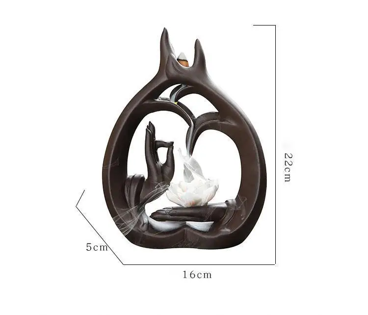 Buddha Hand Backflow Incense Burner Smoke Waterfall Lotus Flower Stick Incense Holder Meditation Ceramic Aromatherapy Censer
Buddha Hand Backflow Incense Burner Smoke Waterfall Lotus Flower Stick Incense Holder Meditation Ceramic Aromatherapy Censer