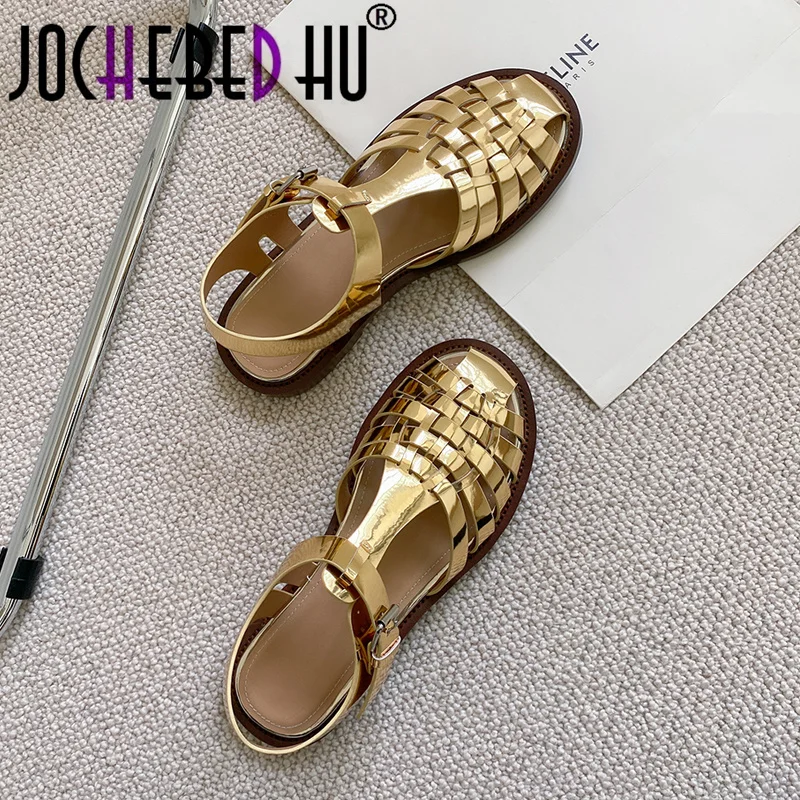 Jochebed hu】 черные, золотистые плетеные кожаные туфли женские римские сандалии с круглым носком и Т-образным ремешком Летние повседневные пляж...
Jochebed hu】 черные, золотистые плетеные кожаные туфли женские римские сандалии с круглым носком и Т-образным ремешком Летние повседневные пляж...