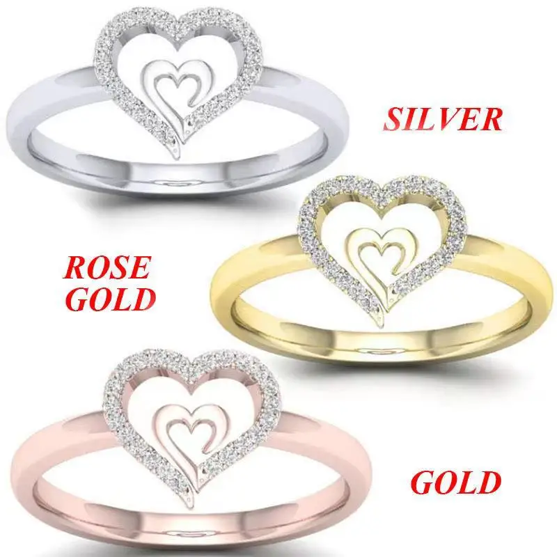 Double Love Heart Ring Exquisite Rhinestone Heart-to-heart Index Finger Ring Rose Gold Engagement Ring for Women Couple 5-10
Double Love Heart Ring Exquisite Rhinestone Heart-to-heart Index Finger Ring Rose Gold Engagement Ring for Women Couple 5-10