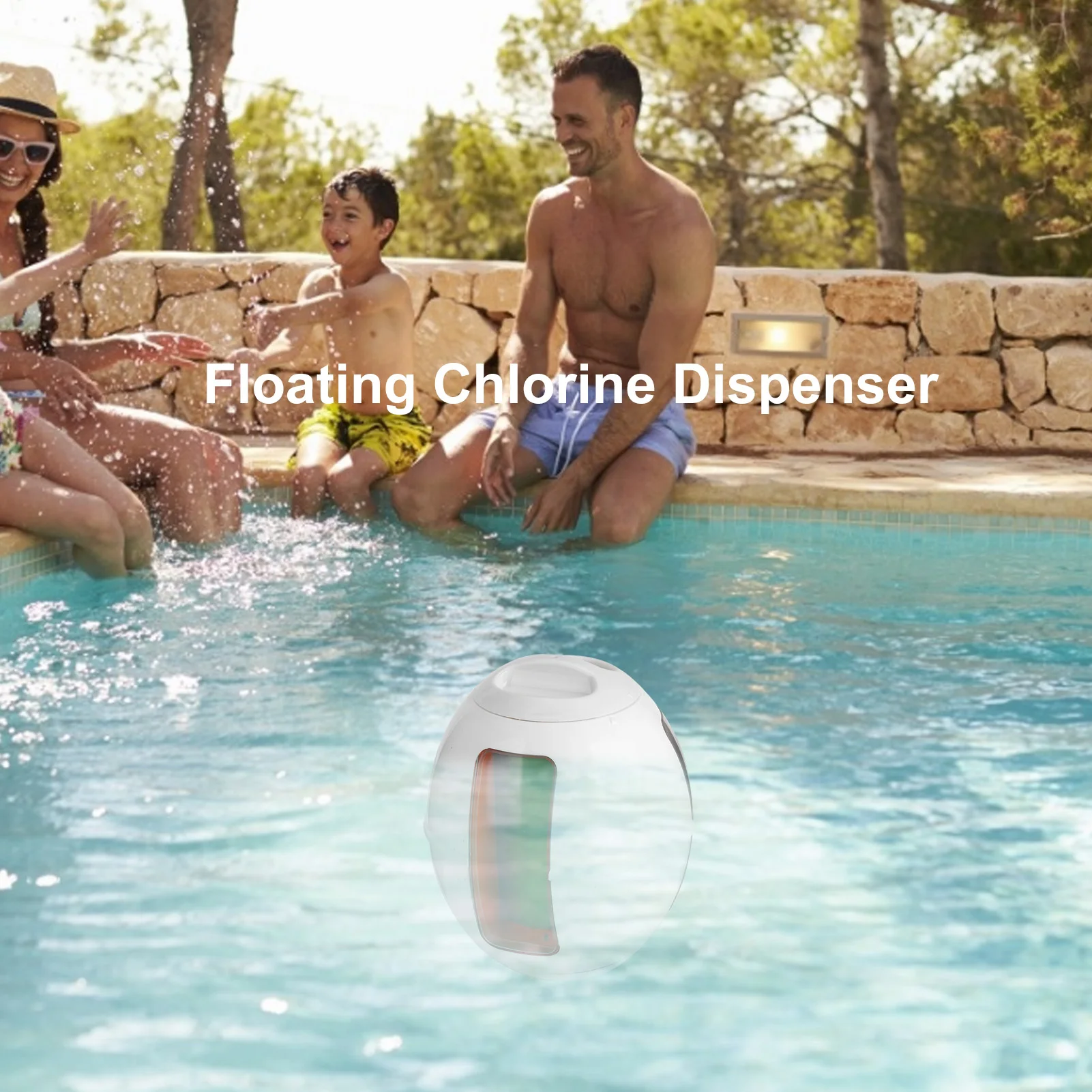 Swimming Pool Chlorine Dispenser Pool Cleaning Water Floating Chlorine Dispenser Egg Shaped Telescopic Chlorine Floater for Pool