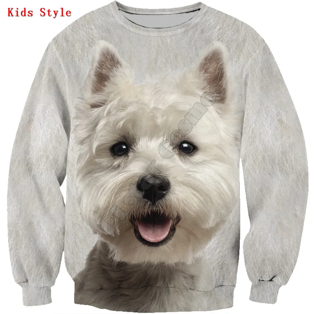 West Highland White Terrier 3d printed Hoodies Pullover Boy For Girl Long Sleeve Shirts Kids Funny Animal Sweatshirt
West Highland White Terrier 3d printed Hoodies Pullover Boy For Girl Long Sleeve Shirts Kids Funny Animal Sweatshirt