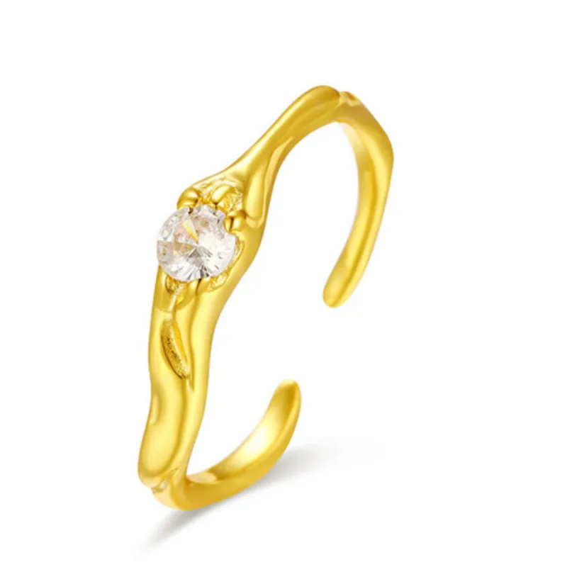 925 Sterling Silver Korean Version Irregular Geometric Rings Gift For Womens Gold Zircon Ring Adjustable Minimalist Design Jewel
925 Sterling Silver Korean Version Irregular Geometric Rings Gift For Womens Gold Zircon Ring Adjustable Minimalist Design Jewel