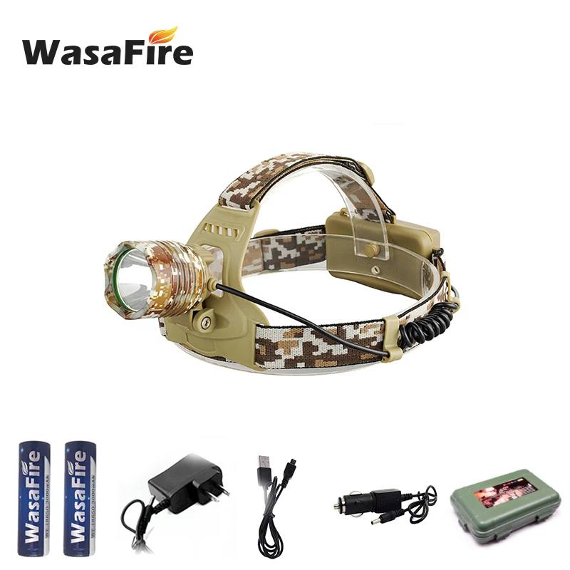 WasaFire Camouflage Led Headlamp Waterproof IPX5 T6 LED Headlight led Head Lamp Lantern Lamp Use 2*18650 Battery 90 Degrees Lens
WasaFire Camouflage Led Headlamp Waterproof IPX5 T6 LED Headlight led Head Lamp Lantern Lamp Use 2*18650 Battery 90 Degrees Lens