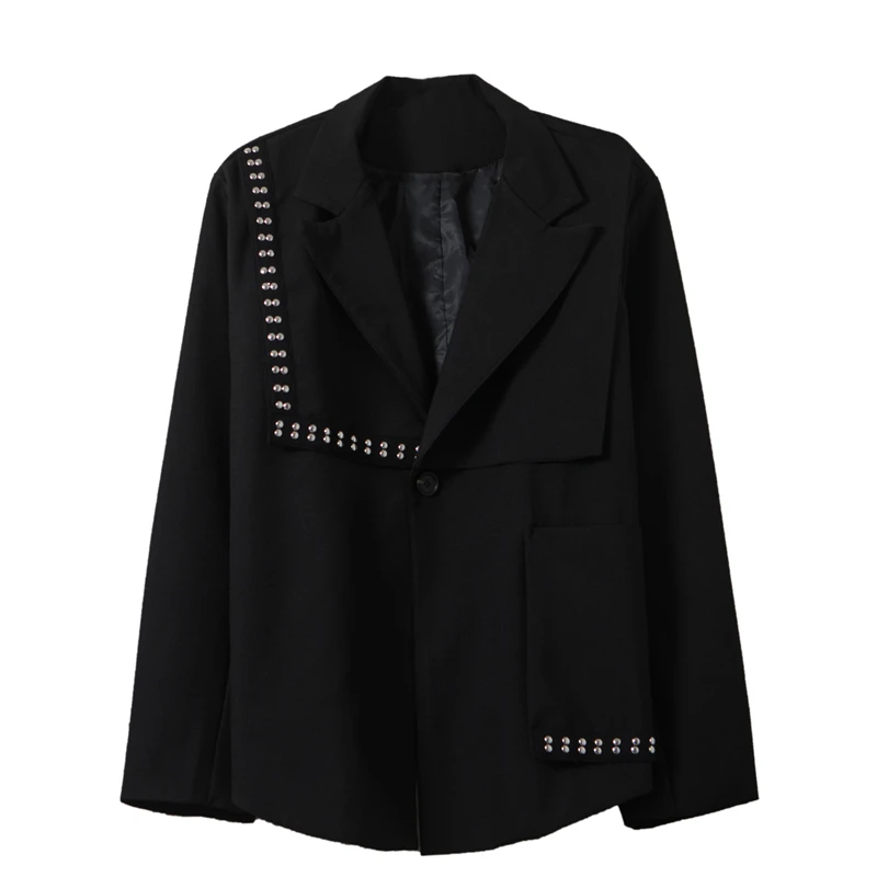 A118!Hair stylist tide brand men's personality rivet design fashion suit jacket spring and autumn handsome Korean casual suit.
A118!Hair stylist tide brand men's personality rivet design fashion suit jacket spring and autumn handsome Korean casual suit.