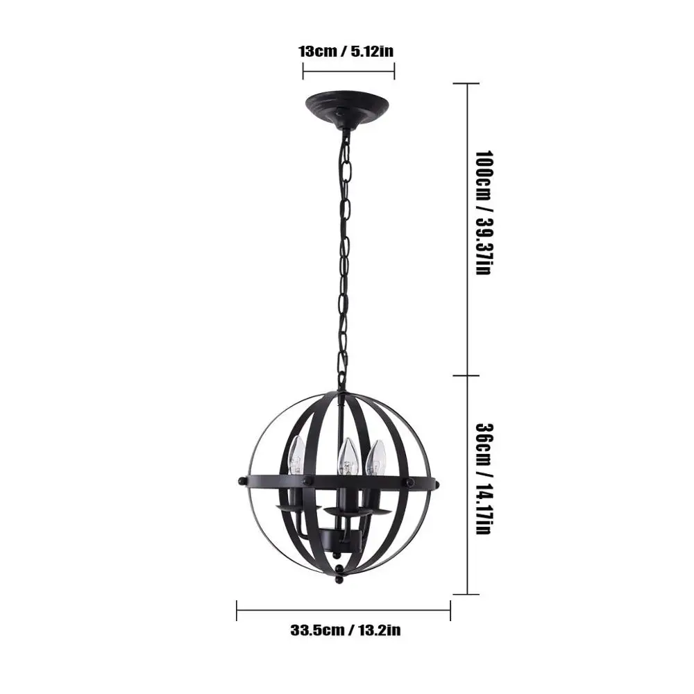 Lighting Rustic Vintage Hanging Lamp Lightning Cage Globe Light Fixture Lamp 1pendant Light Spherical Metal LED Bulbs Modern E14
Lighting Rustic Vintage Hanging Lamp Lightning Cage Globe Light Fixture Lamp 1pendant Light Spherical Metal LED Bulbs Modern E14