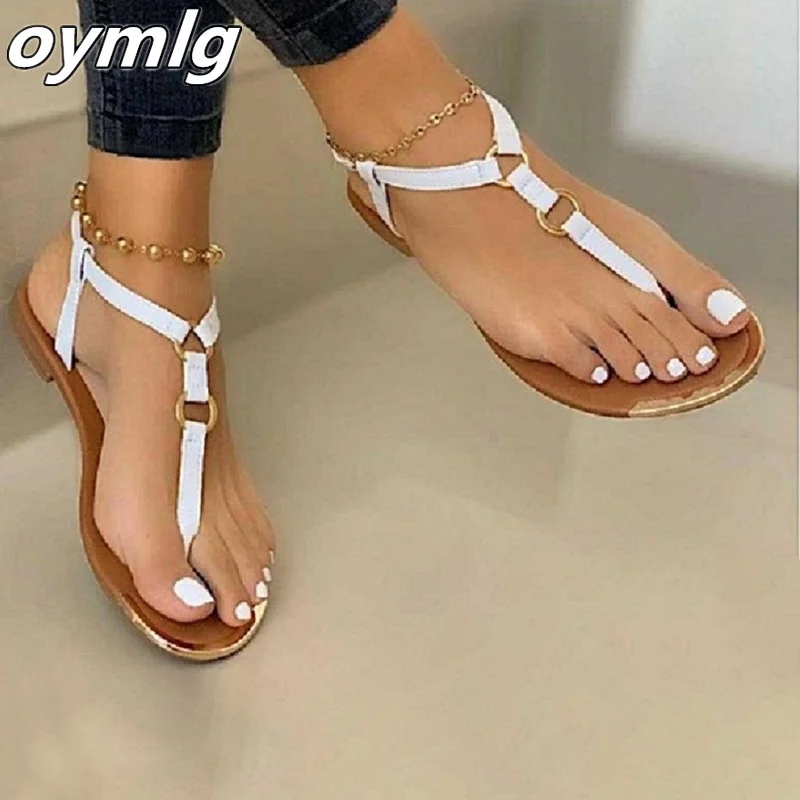 

Gladiator Women Sandals Buckle Flat Shoes Woman Flip Flops Ladies Thong Bohemia Sandalias Mujer Summer Beach Shoes Female