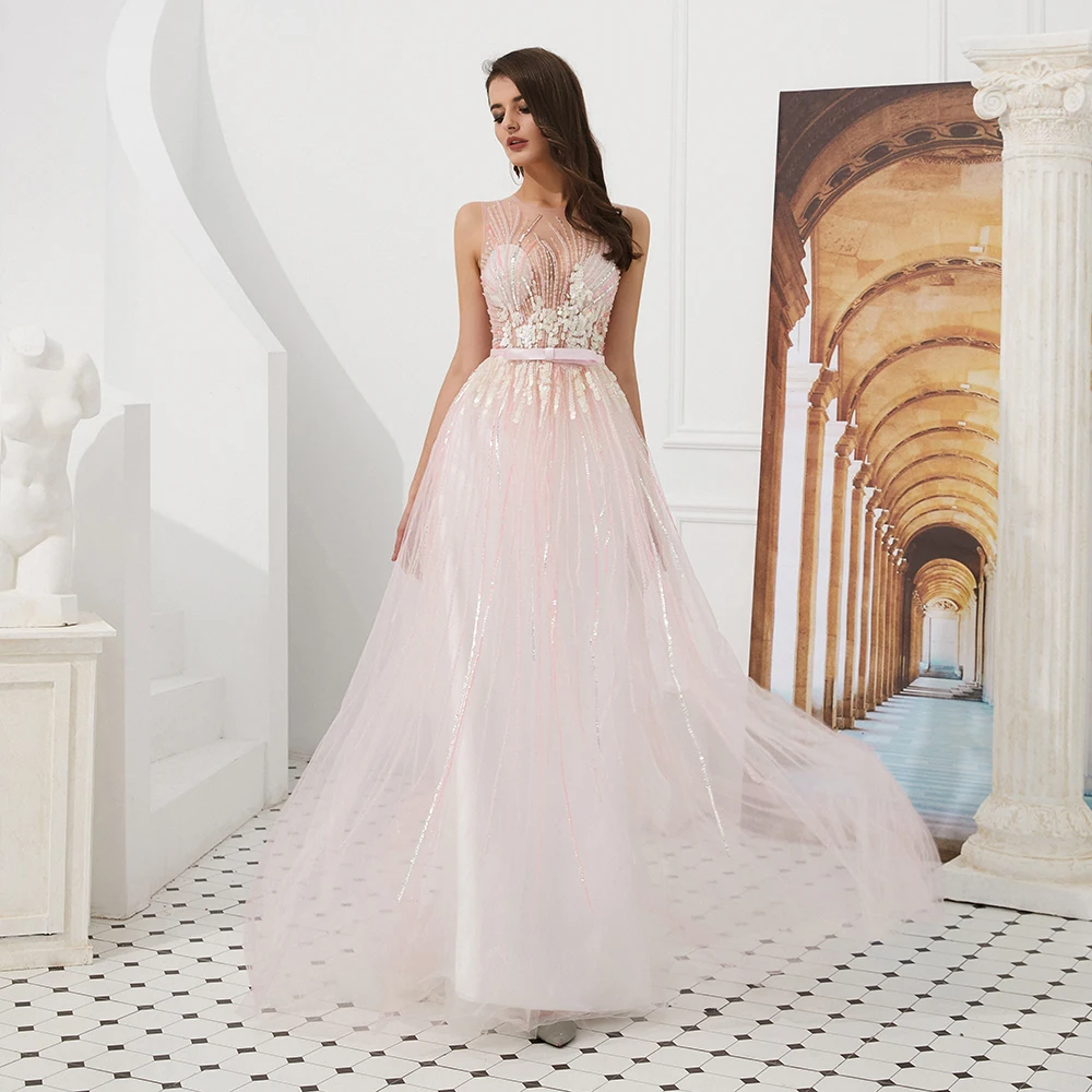 Weilinsha Pink Evening Dresses O-neck Sleeveless Illusion Sequin Floor Length Vestidos De Fiesta De Noche Prom Dress
Weilinsha Pink Evening Dresses O-neck Sleeveless Illusion Sequin Floor Length Vestidos De Fiesta De Noche Prom Dress