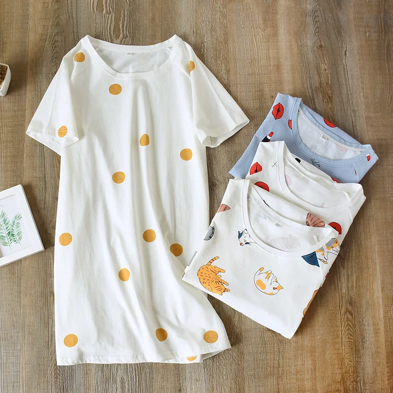 Women Cotton Sexy Sleepwear Nightgown Polka Dot Lounge Nightdress Lingerie Sleepdress Nightwear Summer New Mid Home Dress Gown
Women Cotton Sexy Sleepwear Nightgown Polka Dot Lounge Nightdress Lingerie Sleepdress Nightwear Summer New Mid Home Dress Gown