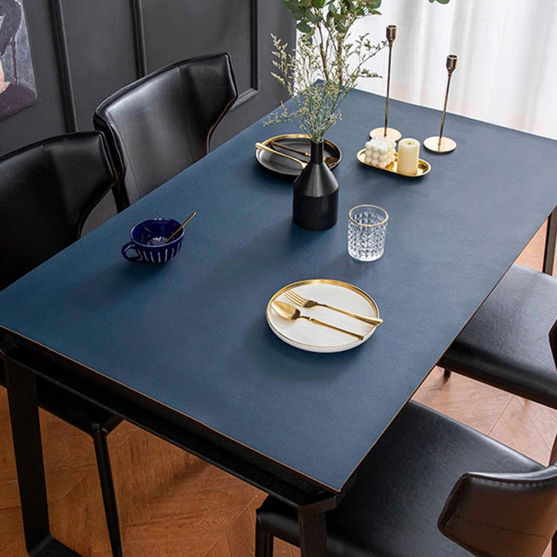 

Обеденное столовое покрытие двусторонний из искусственной кожи стол коврик прочный Масляный из сшитого полиэтилена скатерть Офис