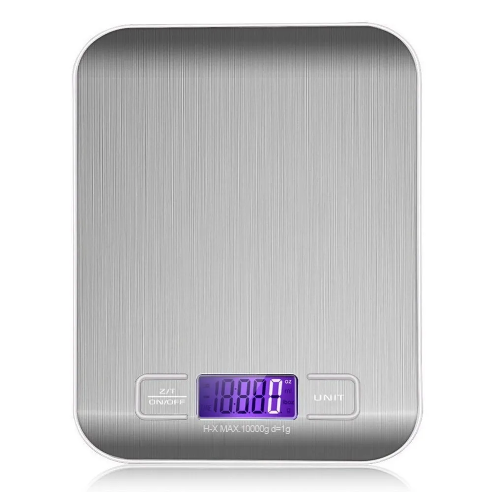 Бытовые кухонные весы электронные на 5 кг/10 кг 1 г с тонким ЖК-дисплеем для кухни