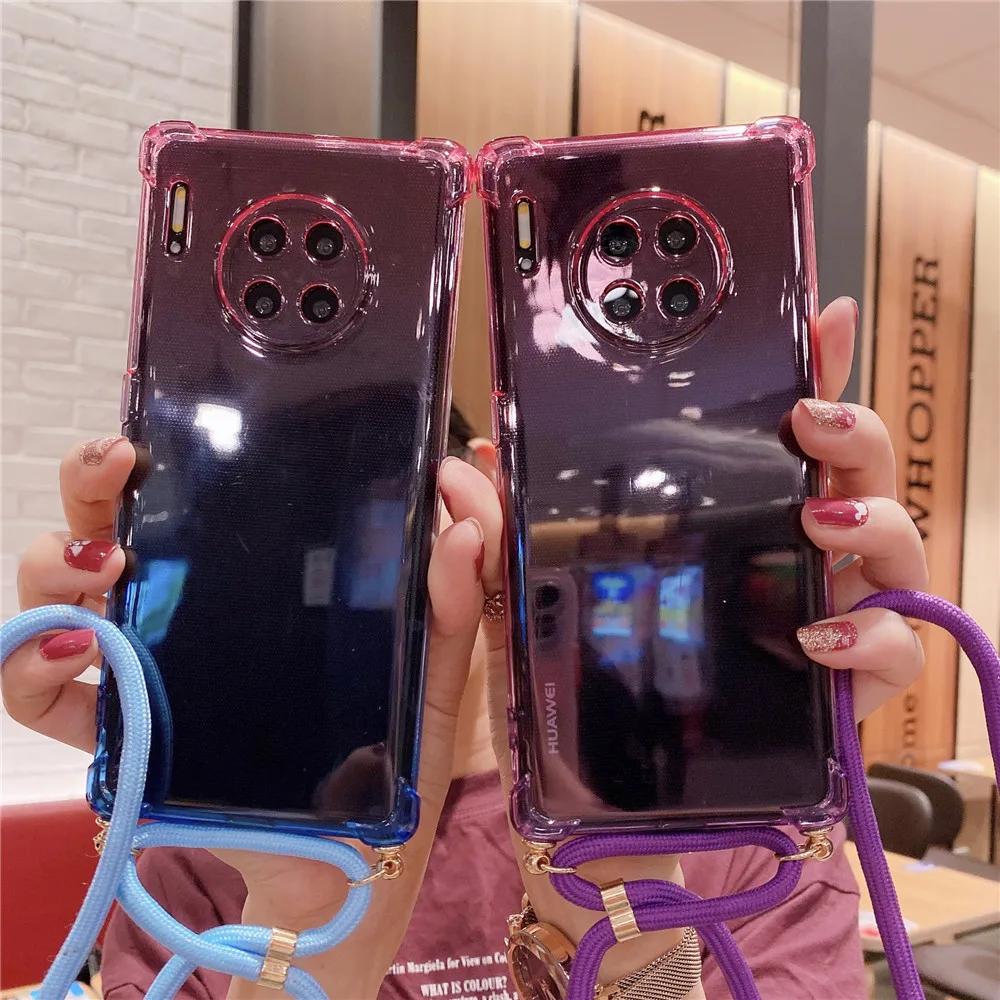 Fashion Transparent Phone Case for Huawei P30 P40 Pro Mate 30 Nova 7 Coque with Long Lanyard Fundas Shockproof Protection Cover
Fashion Transparent Phone Case for Huawei P30 P40 Pro Mate 30 Nova 7 Coque with Long Lanyard Fundas Shockproof Protection Cover