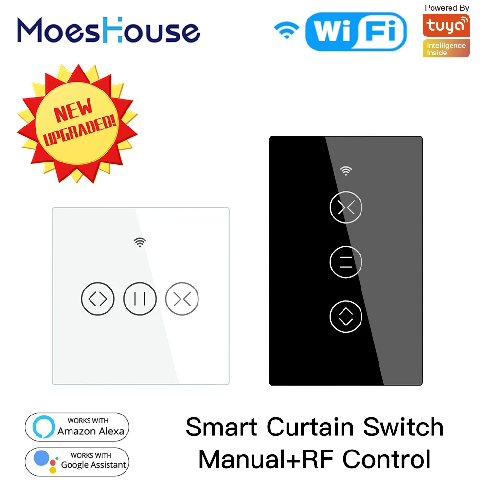US EU WiFi RF433 Smart Touch Curtain Roller Blinds Motor Switch Tuya Smart Life App Remote Control Works with Alexa Google Home
US EU WiFi RF433 Smart Touch Curtain Roller Blinds Motor Switch Tuya Smart Life App Remote Control Works with Alexa Google Home