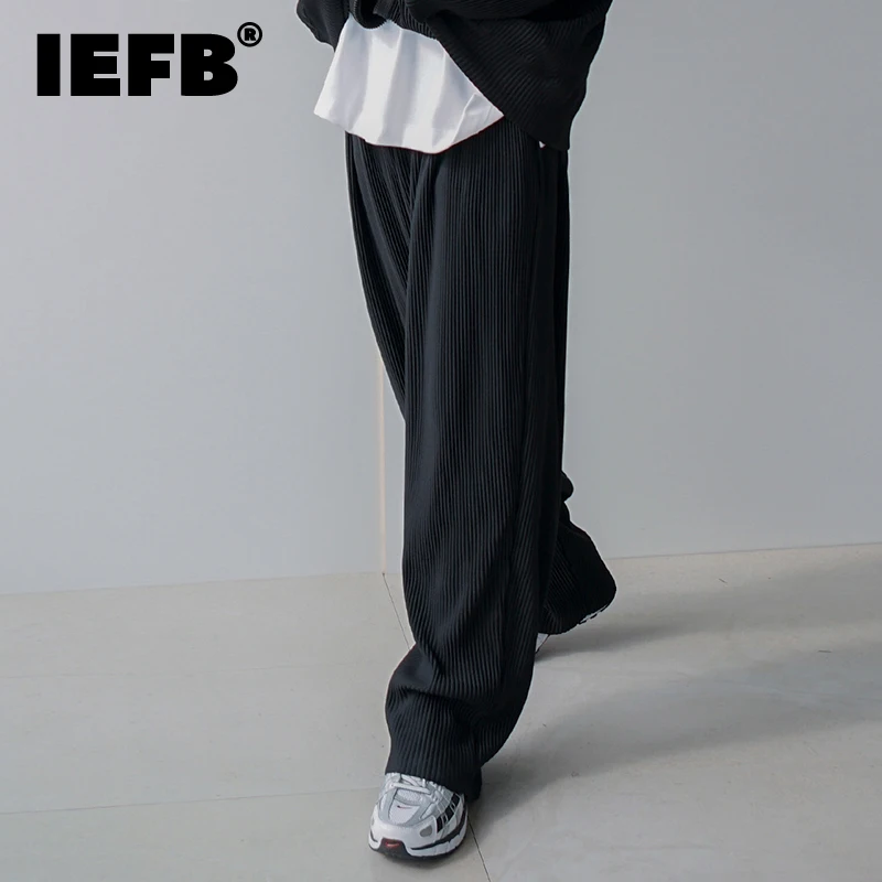 IEFB Men's Autumn Casual Pleated Pants Korean Fashion Tide Loose Straight Wide Leg Elastic Thin Black Gray Trousers Streetwear
IEFB Men's Autumn Casual Pleated Pants Korean Fashion Tide Loose Straight Wide Leg Elastic Thin Black Gray Trousers Streetwear