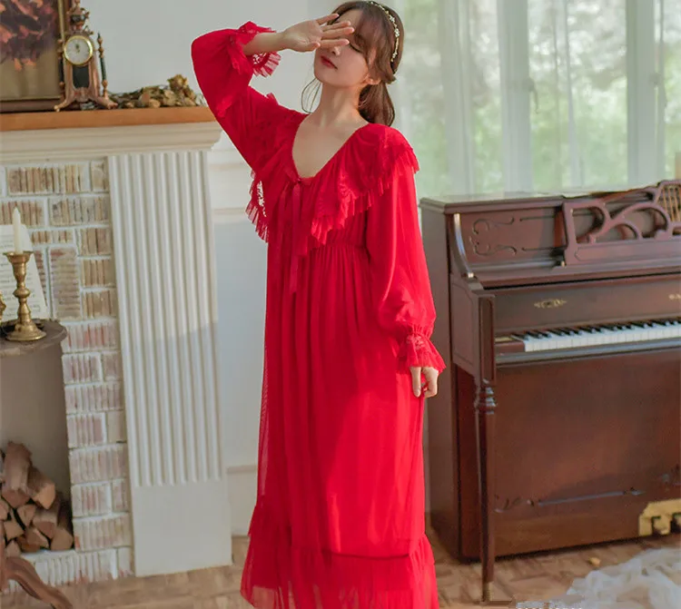 Ladies Nightgown Lace Modal Nightdress Sweet Woman Sleepwear Dress Princess Nightgowns
Ladies Nightgown Lace Modal Nightdress Sweet Woman Sleepwear Dress Princess Nightgowns