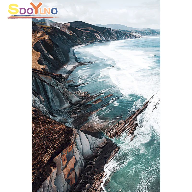 SDOYUNO DIY Oil Painting Beautiful Coastal Landscape Painting By Numbers Home Decor On Canvas Picture HandPainted Acrylic Paint
SDOYUNO DIY Oil Painting Beautiful Coastal Landscape Painting By Numbers Home Decor On Canvas Picture HandPainted Acrylic Paint