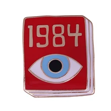 1984 Book Enamel Pin classic novel badge brooch George Orwell dystopian literature jewelry