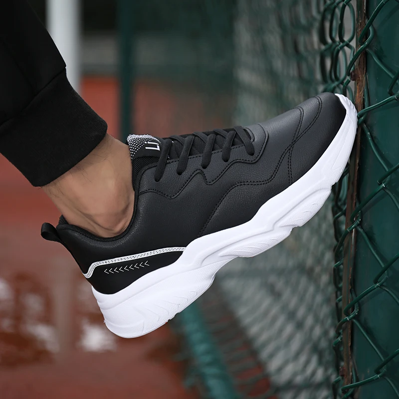 Lightweight Pu Leather Waterproof Outdoor Running Men Sneakers Lace Up Walking Black Jogging Non-Slip Wear-Resistant Male Tennis
Lightweight Pu Leather Waterproof Outdoor Running Men Sneakers Lace Up Walking Black Jogging Non-Slip Wear-Resistant Male Tennis