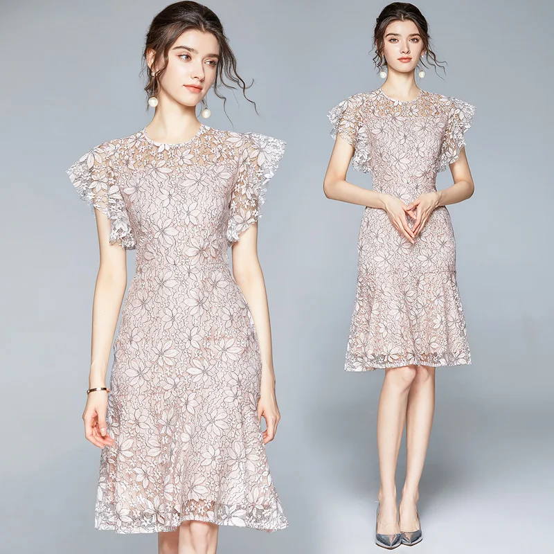 Simgent Mermaid Dress Women Ruffle Sleeve Casual Elegant Party Floral Crochet Lace Dresses Vestidos Robe Femme Jurken SG0751
Simgent Mermaid Dress Women Ruffle Sleeve Casual Elegant Party Floral Crochet Lace Dresses Vestidos Robe Femme Jurken SG0751