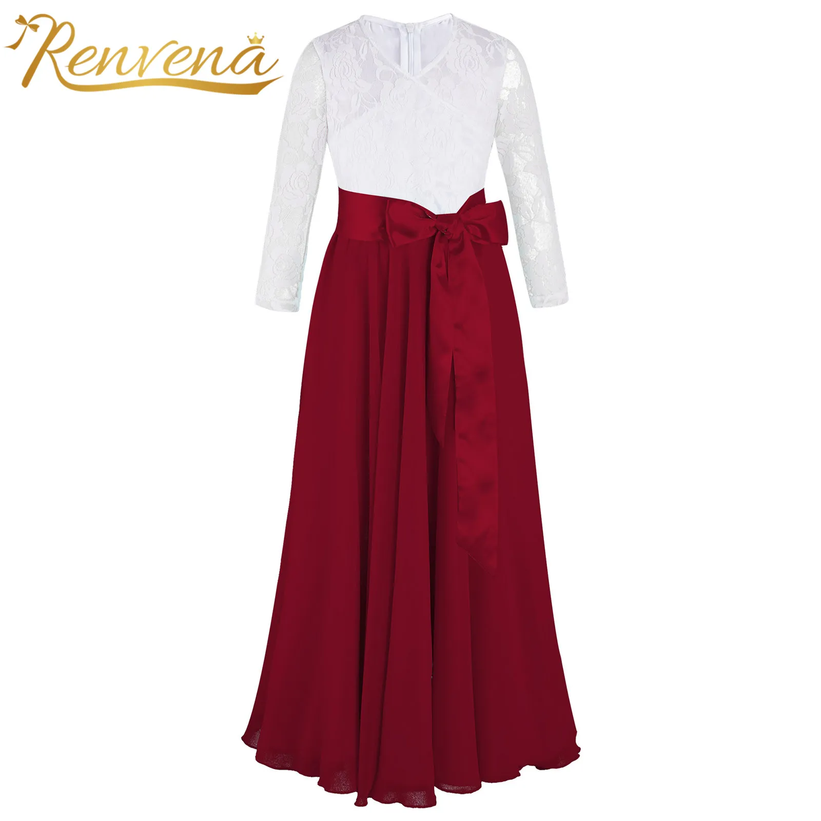 Princess Flower Girl Dresses Kids Long Sleeve Lace Patchwork Chiffon Maxi Dress Wedding Birthday Party Costume Girls Long Dress
Princess Flower Girl Dresses Kids Long Sleeve Lace Patchwork Chiffon Maxi Dress Wedding Birthday Party Costume Girls Long Dress