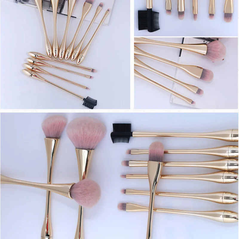 High Quali 10Pcs/set Synthetic Makeup Brushes Slim Plastic Smooth Handle for Foundation Powder Eyeshadow Brushes Set Kit
High Quali 10Pcs/set Synthetic Makeup Brushes Slim Plastic Smooth Handle for Foundation Powder Eyeshadow Brushes Set Kit