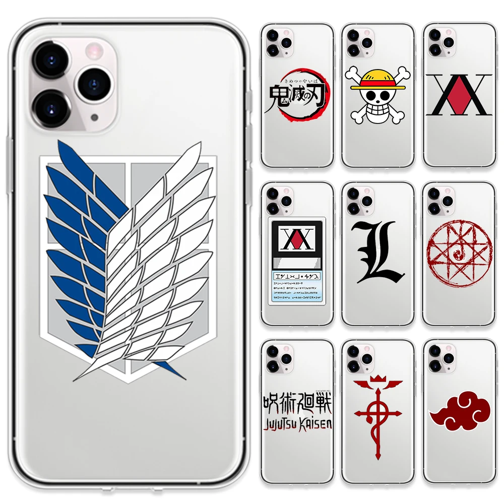 Чехол для телефона с японским аниме символом Iphone 12 11 Pro X Xs Max XR 7 8 Plus HxH атака на