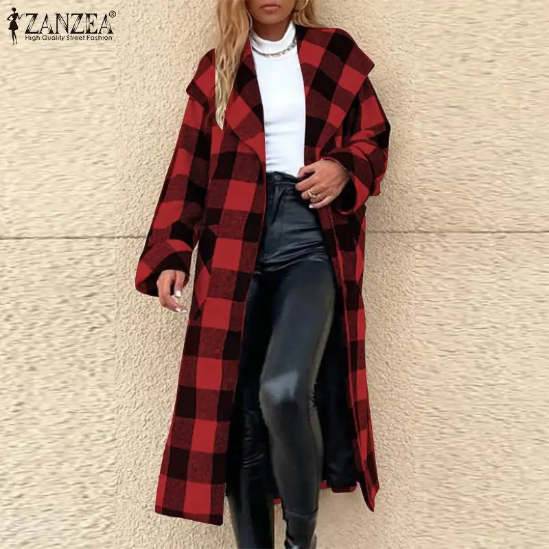 2022 Autumn Open Front Blusas ZANZEA Fashion Long Blouse Women Vintage Plaid Check Tops Female OL Casual Shirt Oversized Chemise
2022 Autumn Open Front Blusas ZANZEA Fashion Long Blouse Women Vintage Plaid Check Tops Female OL Casual Shirt Oversized Chemise