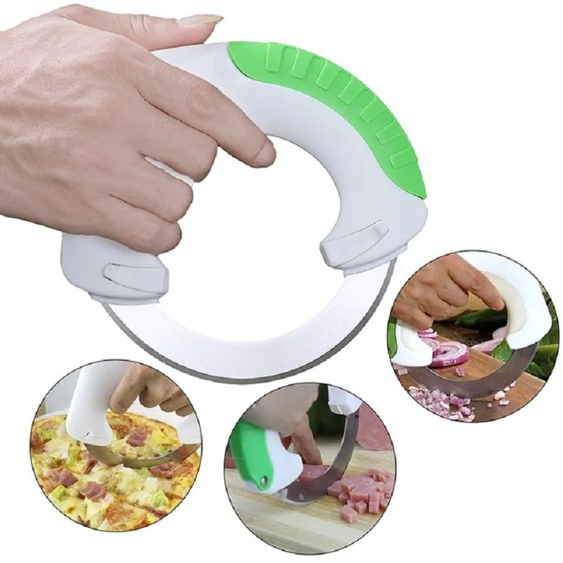 Rolling Knife Circular Kitchen Cutter Pizza Wheel Pastry Vegetable Chopper dropshipping | Дом и сад