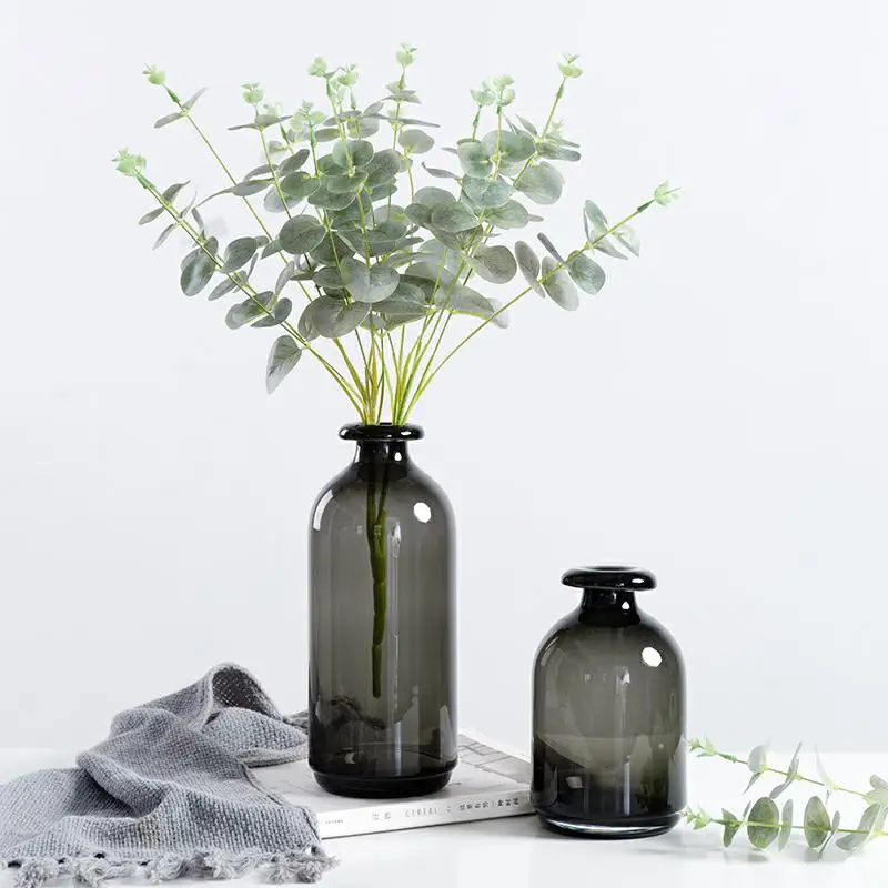 Simple glass vase Nordic style retro smoked dark vase decoration living room tabletop decoration glass flower vase for home
Simple glass vase Nordic style retro smoked dark vase decoration living room tabletop decoration glass flower vase for home