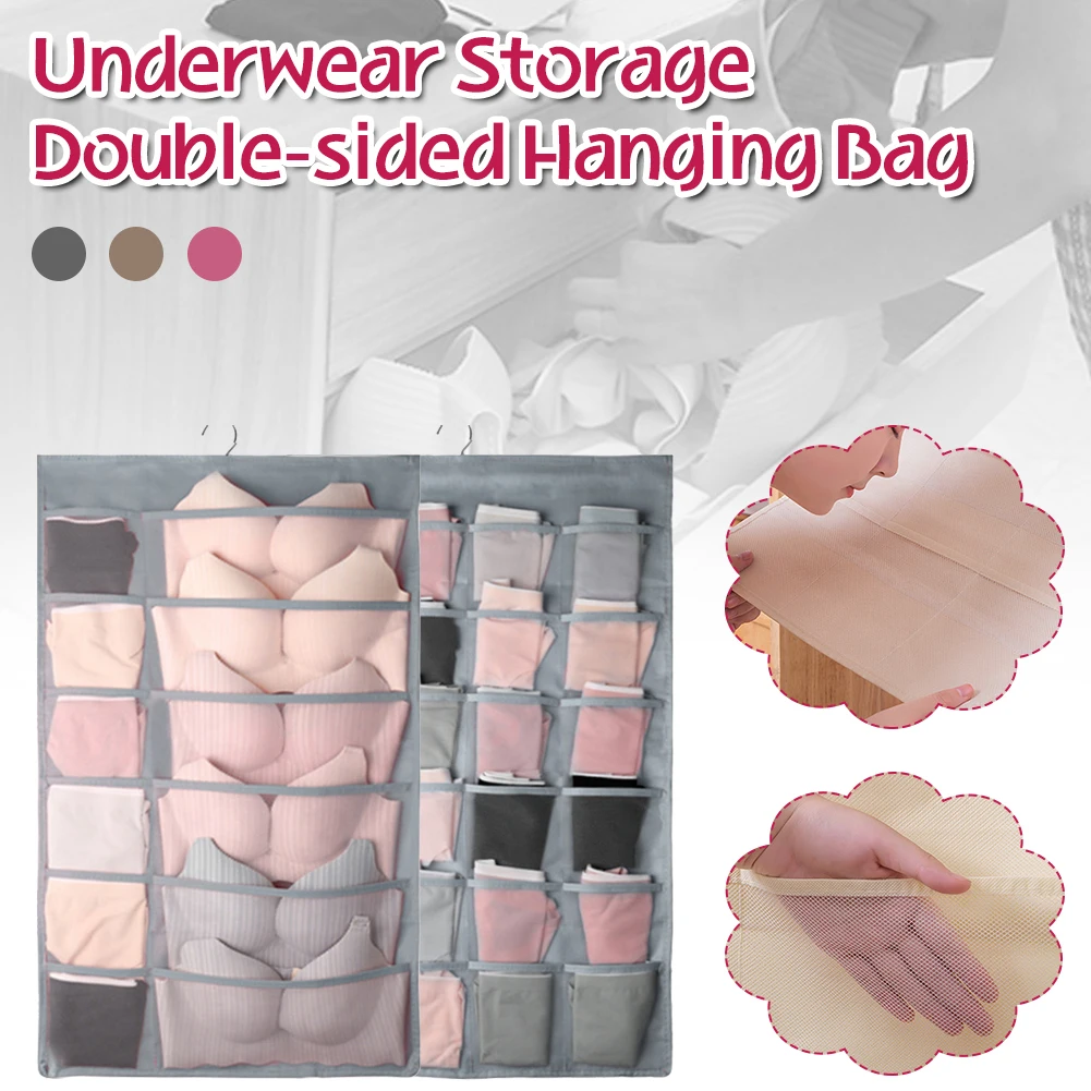 Closet Hanging Organizer Double-Sided 36 Pockets Underwear Organizer Washable Hanging Storage Bag for Socks Bra Panties Sundries
Closet Hanging Organizer Double-Sided 36 Pockets Underwear Organizer Washable Hanging Storage Bag for Socks Bra Panties Sundries