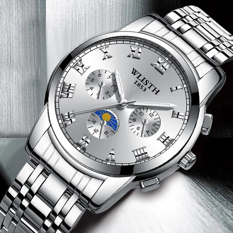 WLISTH Fashion Luminous Waterproof Business Men's Watch Simple Stainless Steel Sports Men Wrist Watch Clock Relogio Masculino
WLISTH Fashion Luminous Waterproof Business Men's Watch Simple Stainless Steel Sports Men Wrist Watch Clock Relogio Masculino