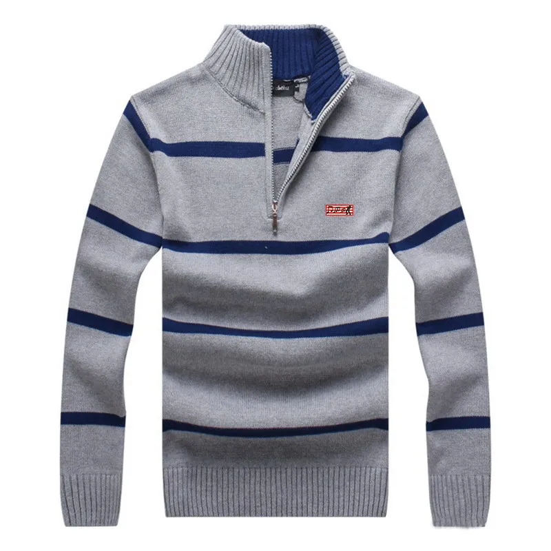 Autumn Winter New Men's Zipper cotton Sweater Pullovers Stand Collar Slim Fit Thick Sweaters Male stripe Knitted Pullover 3XL
Autumn Winter New Men's Zipper cotton Sweater Pullovers Stand Collar Slim Fit Thick Sweaters Male stripe Knitted Pullover 3XL