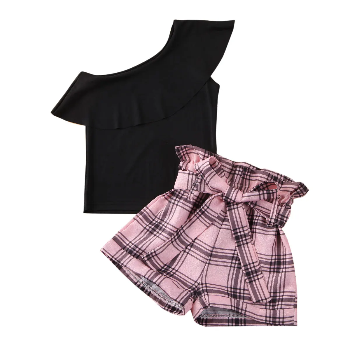 2-7Y Toddler Infant Baby Kids Girls Clothes Sets One Shoulder Ruffles T Shirts Tops Plaid Print Shorts Outfits 
2-7Y Toddler Infant Baby Kids Girls Clothes Sets One Shoulder Ruffles T Shirts Tops Plaid Print Shorts Outfits