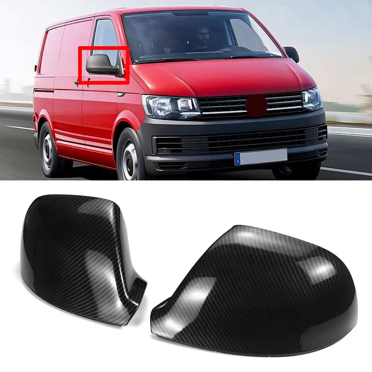 2x Carbon Fiber Look Car Side Rear View Mirror Cover Cap Replacement For VW For Volkswagen Transporter T5 T5.1 T6 2016-2019
2x Carbon Fiber Look Car Side Rear View Mirror Cover Cap Replacement For VW For Volkswagen Transporter T5 T5.1 T6 2016-2019