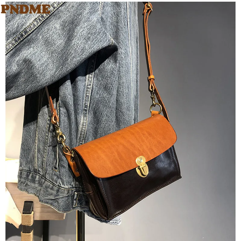 PNDME retro designer luxury genuine leather women's shoulder bag handmade high-quality natural real cowhide lock messenger bag
PNDME retro designer luxury genuine leather women's shoulder bag handmade high-quality natural real cowhide lock messenger bag