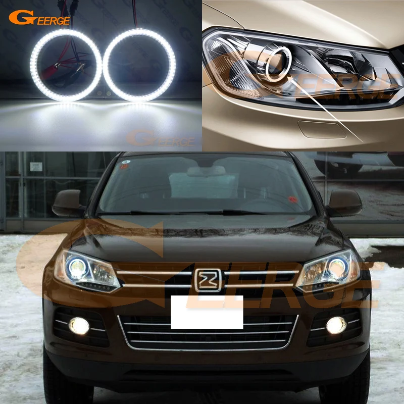 Для Zotye T600 2014 2015 2016 ультра яркий SMD СВЕТОДИОДНЫЙ ангельские глазки набор колец
