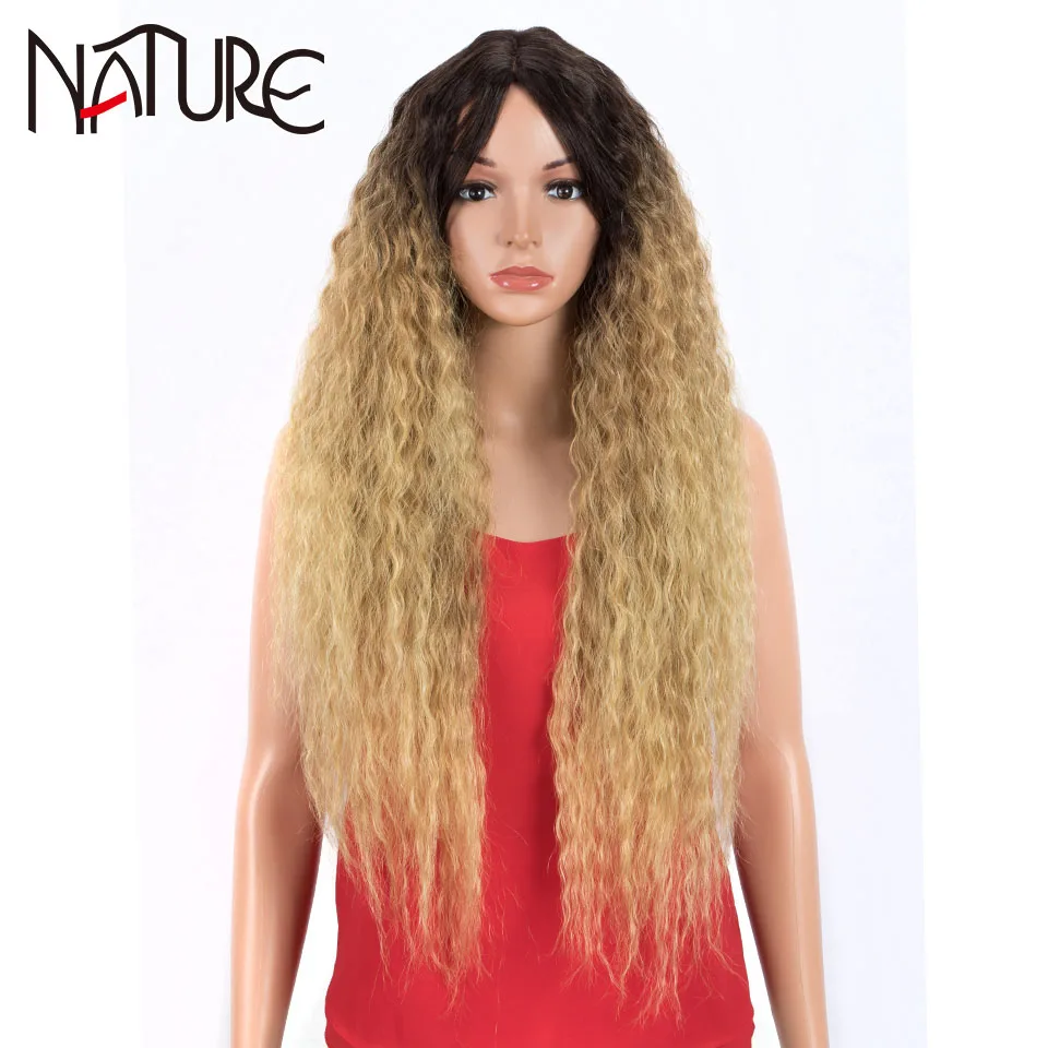 Фото Натуральный парик 30 дюймов афро кудрявые Детские волосы синтетические парики