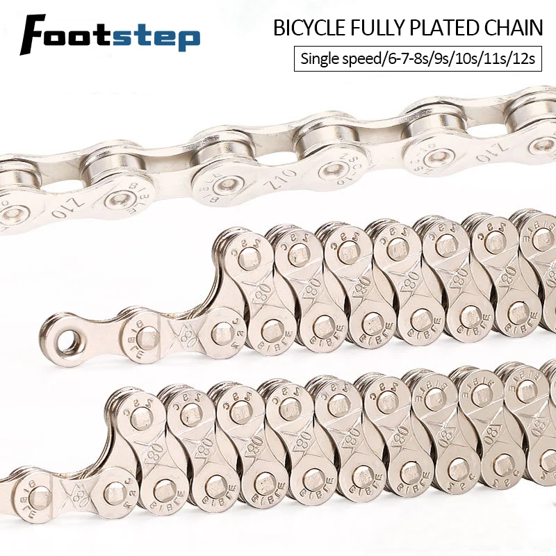 Mountain Bike Chain 6 7 8 9 10 11 12 Speed MTB Bike Electroplated Silver Chain Carbon Steel Road Bicycle Chains Part 116 Links
Mountain Bike Chain 6 7 8 9 10 11 12 Speed MTB Bike Electroplated Silver Chain Carbon Steel Road Bicycle Chains Part 116 Links