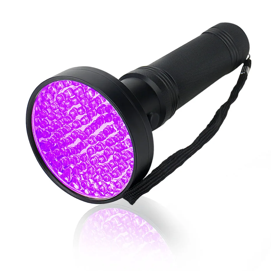 100 LEDs UV Flashlight Lights 395nm Use 6*AA Battery 10W Ultraviolet Black Light Pet Urine Detector Aluminum UV Torch Light
100 LEDs UV Flashlight Lights 395nm Use 6*AA Battery 10W Ultraviolet Black Light Pet Urine Detector Aluminum UV Torch Light