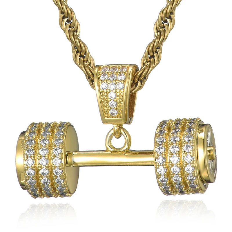 Fashion Hand Pendants Necklaces For Men Jewelry Hip Hop Iced Out Bling Rhinestone Rope Chain Barbell Gym Fitness Dumbbell Gold
Fashion Hand Pendants Necklaces For Men Jewelry Hip Hop Iced Out Bling Rhinestone Rope Chain Barbell Gym Fitness Dumbbell Gold