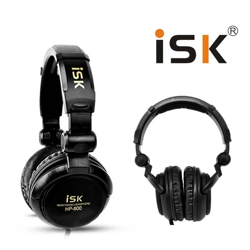 Профессиональные наушники ISK HP-800 с монитором записи DJ караоке HIFI шумоподавлением