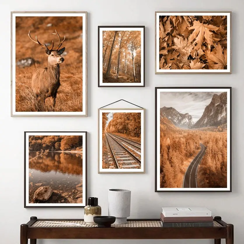 Autumn Mountain Road Lake Deer Forest Leaves Wall Art Print Canvas Painting Nordic Poster Wall Pictures For Living Room Decor 
Autumn Mountain Road Lake Deer Forest Leaves Wall Art Print Canvas Painting Nordic Poster Wall Pictures For Living Room Decor